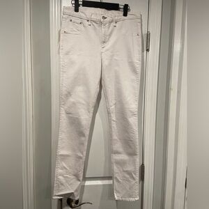 NWT Rag & Bone Size 32 White Denim Skinny Jeans Black Zipper 4 Pocket Stretchy
